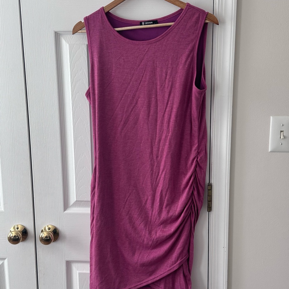 H&M Asymmetrical Sleeveless Dress in Magenta